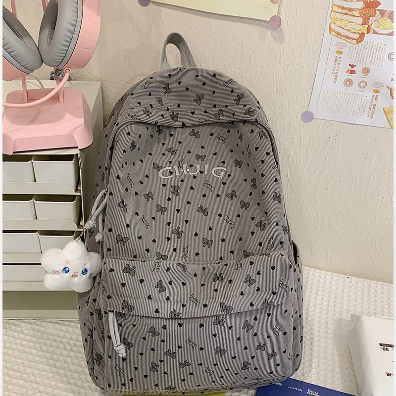 Rucksack im koreanischen Stil mit Schleifen und Stickereien für die Universität und den täglichen Gebrauch