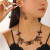 Retro Gothic Black Spider Web Necklace - Halloween Gift