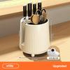 1Pc Rotating Knife Holder  Holder Spoon Chopsticks Fork Storage Holder Kitchen Storage Tableware Drain Shelf Home Organizer