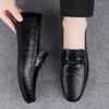 Loafers men's shoes leather overalls Doudou shoes casual shoes Korean version lazy driving shoes one pedal driver shoes