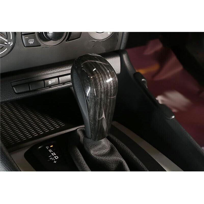Black Wood Grain Console Gear Shift Knob Trim 1X For 2005-2012 BMW 3-Series E90
