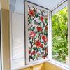 Xc2017-Kq Bunte Sonnenlicht Rosenranke Retro Fensteraufkleber Doppelseitiger Druck Visueller statischer Fensteraufkleber PVC