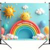 Kids Rainbow 2D Backdrop, Happy Children's Day Party Photo Background