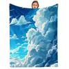 Cartoon Flat Leopard Texture Anime Cartoon Flannel Blanket Soft Warm Throw for Bedroom Sofa Car Kids Holiday Gift