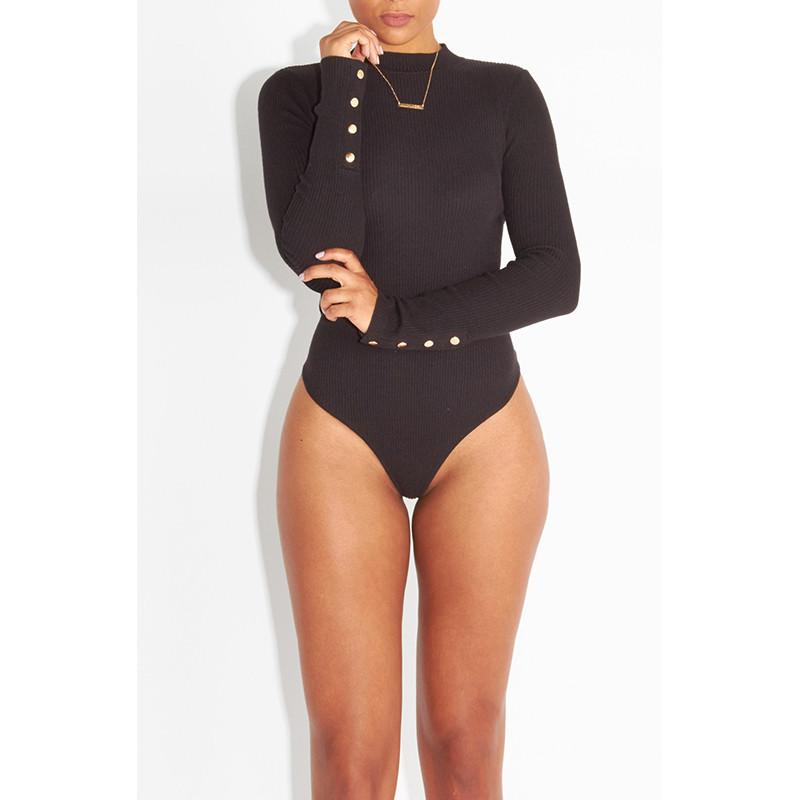 Premium Quality Long Sleeve Basic Jersey Bodysuit For Effortless Versatility