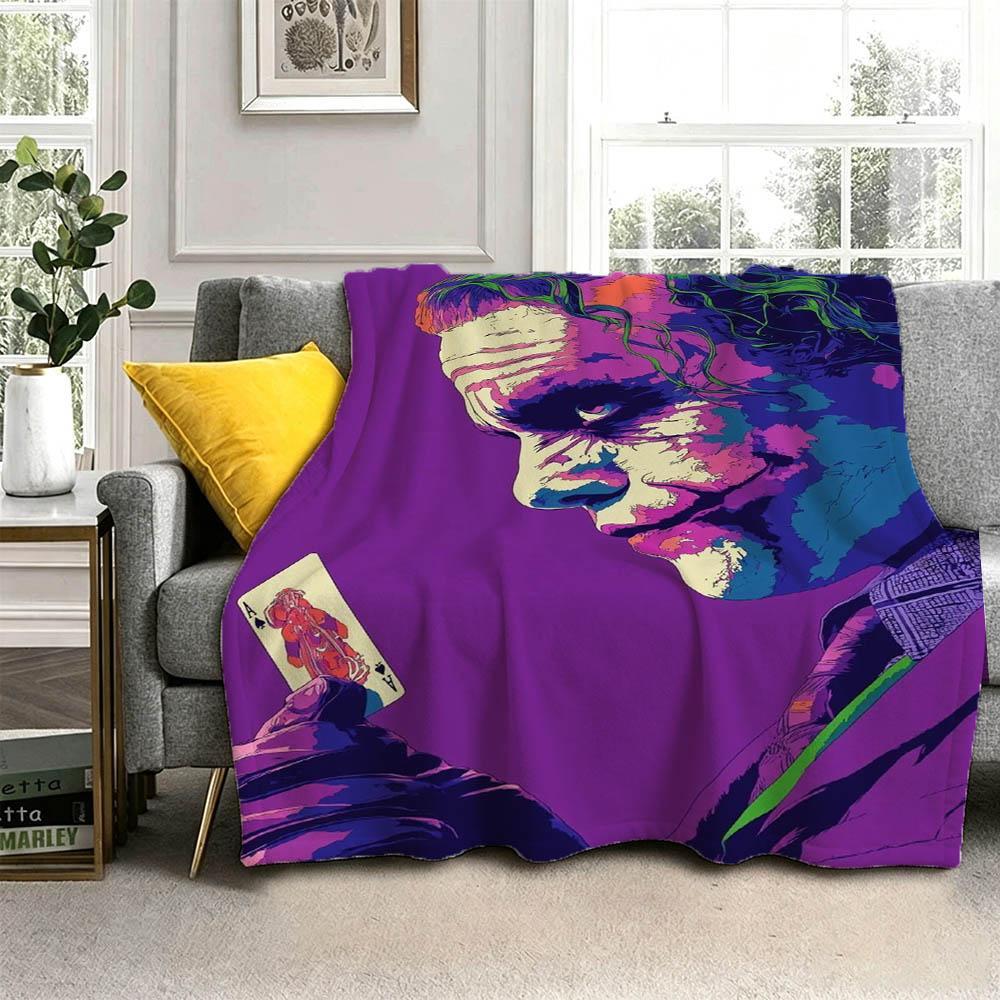 Superhero Laughing J-Joker Movie 3D Flannel Blanket Soft Throw Blanket Art For Home Decor Bedroom Bed Sofa Picnic Fans Gift