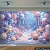 2D Plane Dreamy Underwater Party Backdrop Fabric Made of Durable Polyester Material Suitable for Marine-themed Events