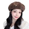 Autumn and Winter New Retro Literary Beret Hat for Women Korean Version Versatile Face-showing Little Painter Hat  Fashionable Love Pumpkin Hat
