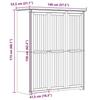 VidaXL Garde-robe, Armoire à Vêtements, Placard de Vêtements, Meuble de Rangement, Organisateur de Chambre, Gris Bois Massif 355064