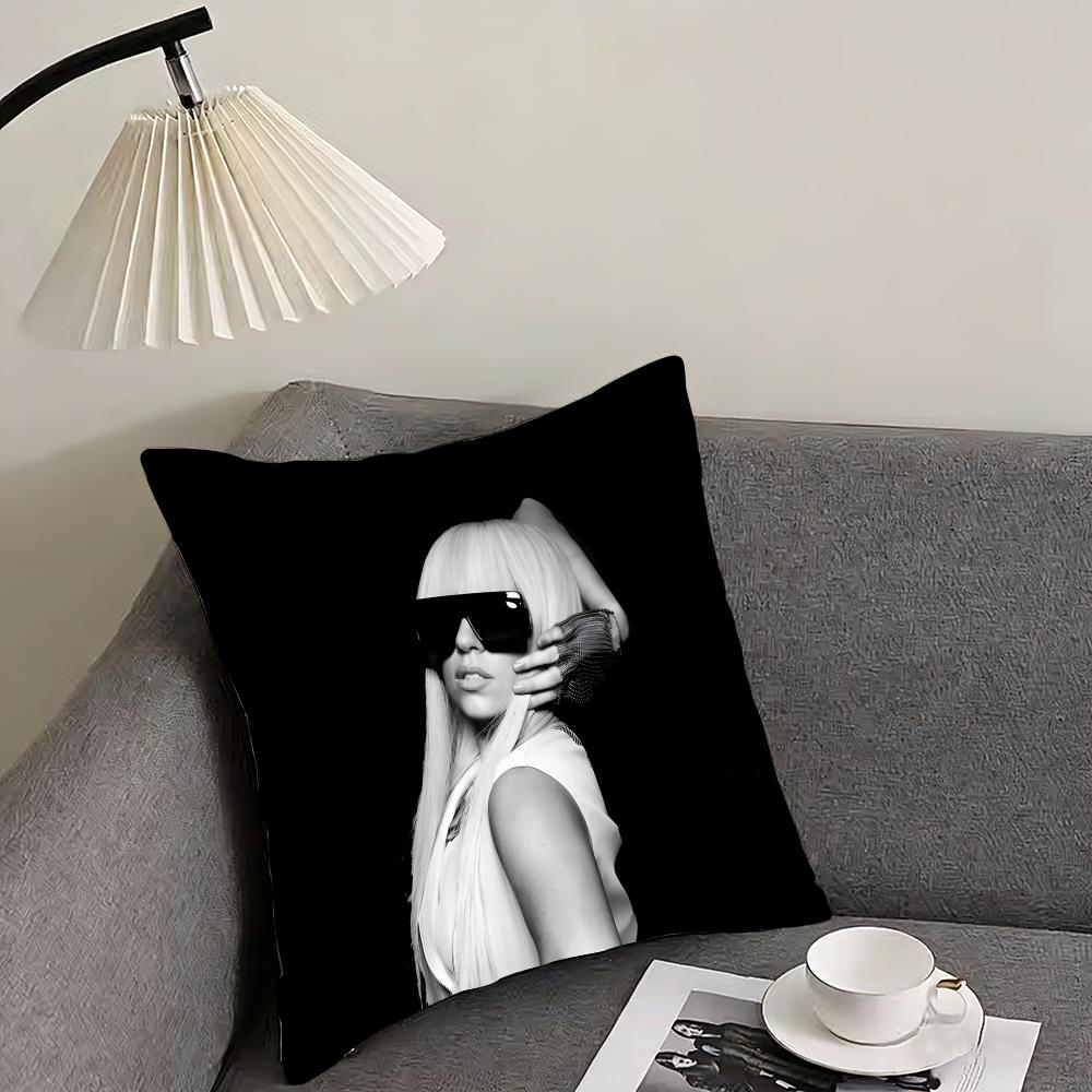 LLady GagaA Singer Cushion Cover Pillowcase Ultra Soft Skin Friendly Fabric Cloud Like Comfort Concealed Zipper