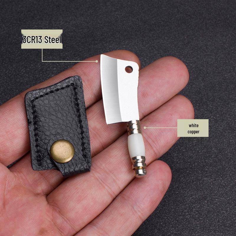 Miniature Portable Fixed Blade Knife with Colored Wood Handle for Package Opening and Unboxing
