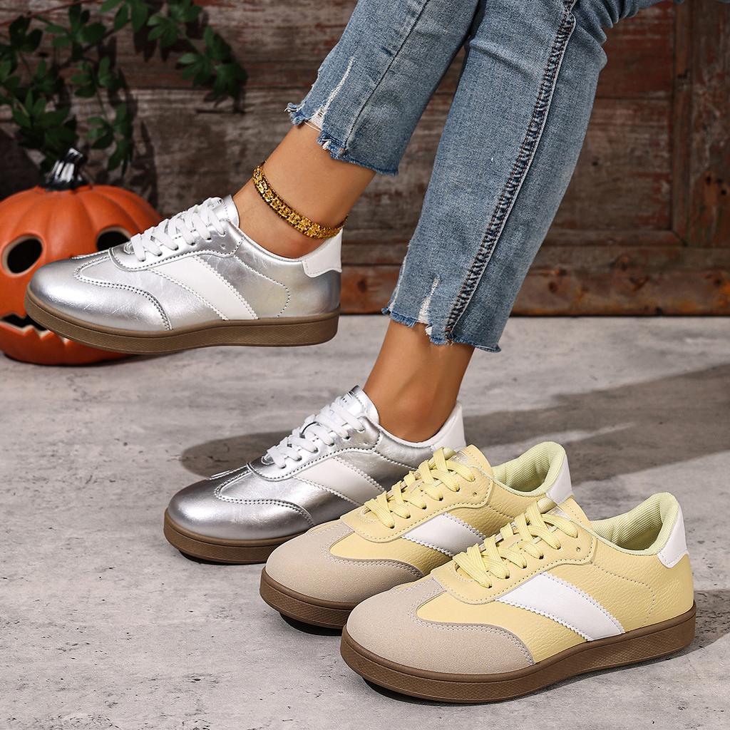Fashion New Fashionable and Casual Flat Shoes, Versatile for Sports, Ins Sports Sneakers, German Training White Sneakers for Women