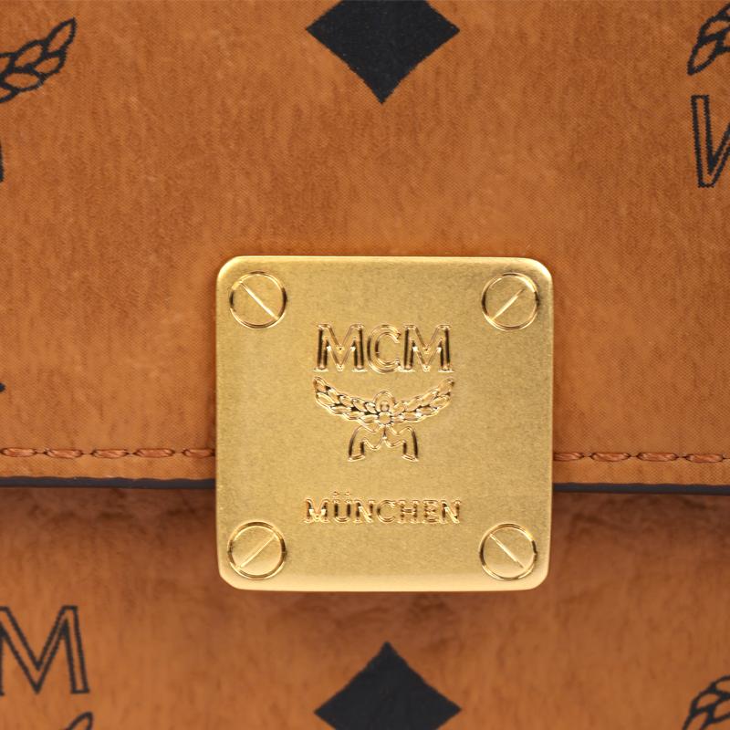 MCM Monogram Print Leather Wallet Crossbody Bag Women bags Cognac MYLFATA03CO001