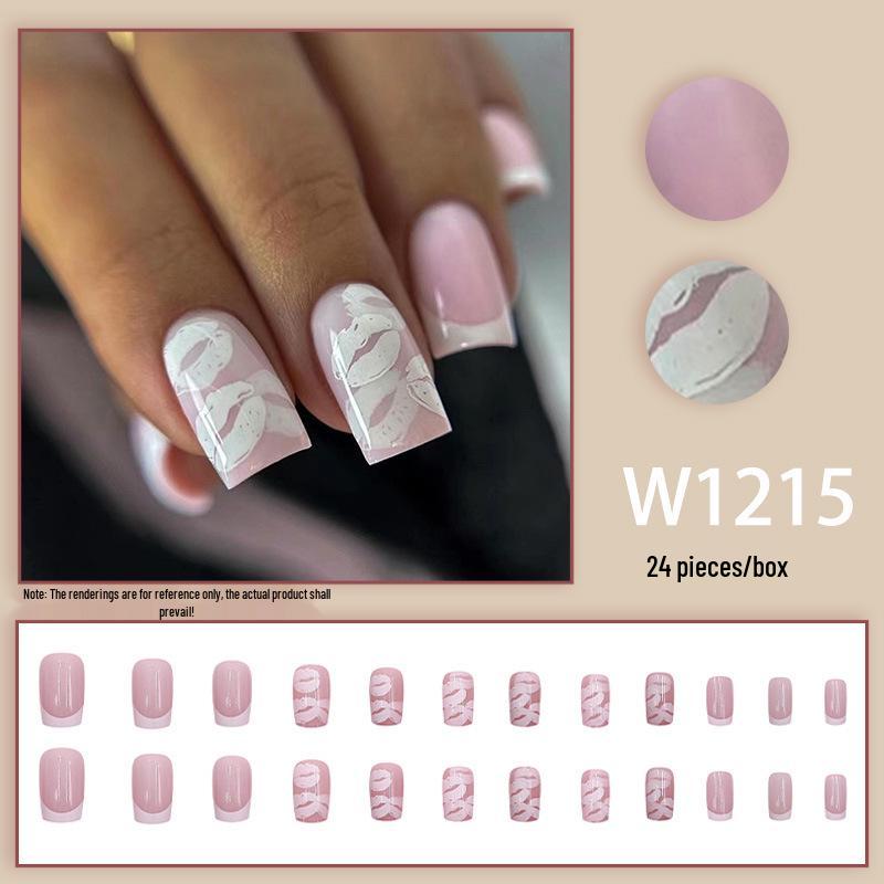 White Moonlight Nail Art: Long-Lasting, Cute, Detachable Student-Friendly Nails