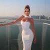 Elegant European One-Shoulder Strapless Bodycon Dress