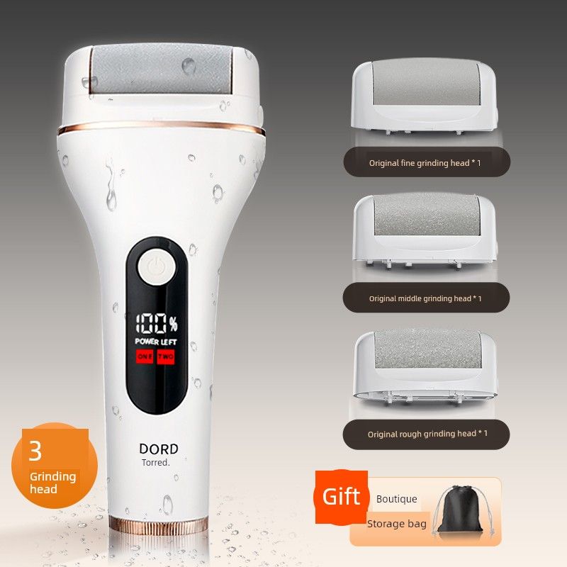 

German Dord Electric Pedicure Tool, Powerful and High-Power Device for Removing Dead Skin and Calluses, Foot File for Home Use 2026 White Classic Model + 3 Grinding Heads