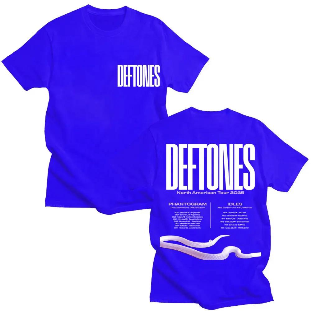 Deftones North American Tour Fashion Retro Men's and Women's T-shirts 2026 Summer Pure Cotton Printed Loose T-shirts