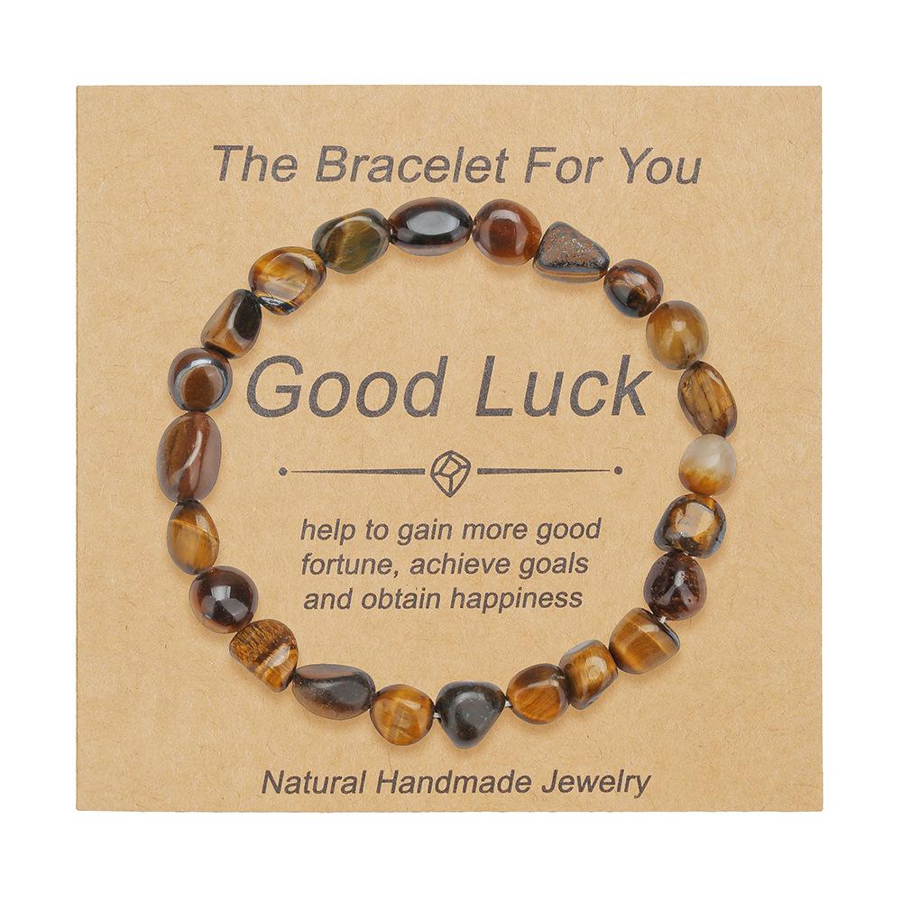 Hand Woven Natural Stone Bracelet Hexagonal Stone Pendant Tiger Eye Lucky Bracelet 3