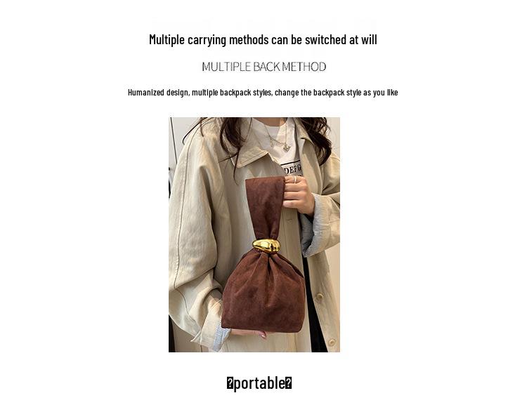 Niche Women's 2025 Trendy Autumn/Winter Retro High-End Bucket Bag