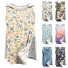 Haut Médical de Récupération pour Femme après Chirurgie de l'Épaule Sans Manches Imprimé Floral Une Épaule Ouverture Boutons-Pression Blouse
