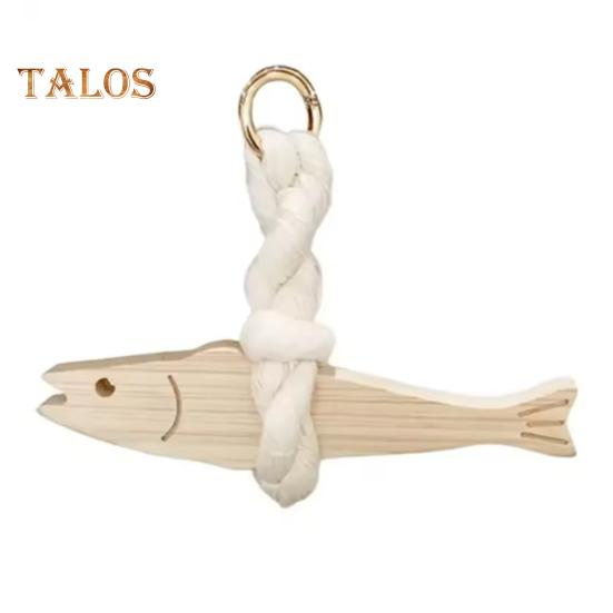 

Декоративный деревянный дверной орнамент, колокольчик с приятным голосом, деревянные изделия, вырезанные вручную, декор в виде рыбы, художественный дверной звонок C