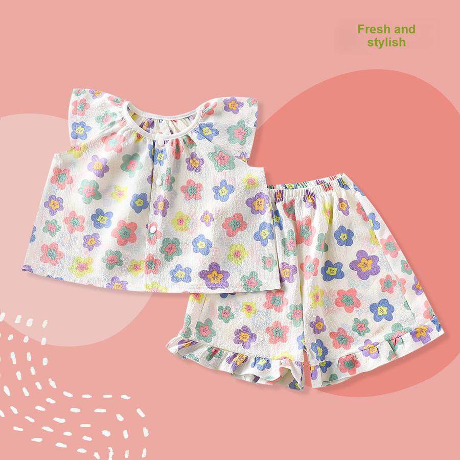 New Summer Sleeveless Set Thin Baby Girls Breathable Air-Conditioned Clothes Fashion Casual Pajamas Summer Style