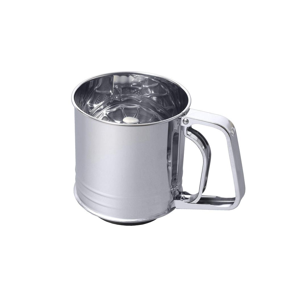 PEARL METAL Automatic Flour Sifter, Medium Size, Stainless Steel, Made In Japan, EE Sweets D-4726
