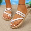 Holiday Slip Flat Sandal With Toe Strap Summer Fashionable And Casual Solid Color Slippers Shoes For Women'S Sandals 2026