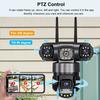 WiFi IP Camera V380 Pro Outdoor 12MP 6K Triple Lenses Triple Screens Security Video Monitor Night Vision Waterproof CCTV Cameras EU Plug