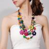 Petal String Colorful Petal Bead Necklace Multi Layer Choker Flower Necklace Women