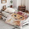 1pc Soft Flannel Blanket with Adorable Lion Cub & Floral Design – Cozy, Lightweight, and Perfect for Home Decor, Outdoor Adventu