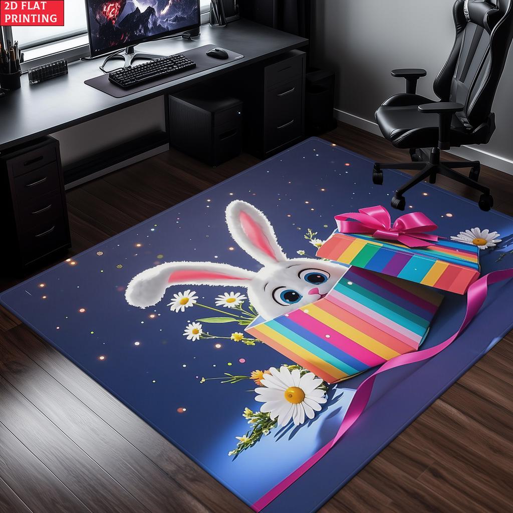 Easter Bunny Excavator Large Room Carpet Non Slip Cartoon Kids Bedroom Living Room Floor Mat Home Decor Children's Play Carpet