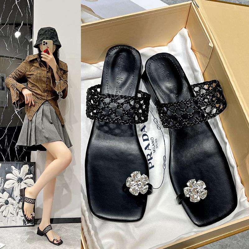 Fashion Large Size The New 2025 Roman Sandals for Women Summer Fashion Comfortable Woven Women's Shoes Slippers
