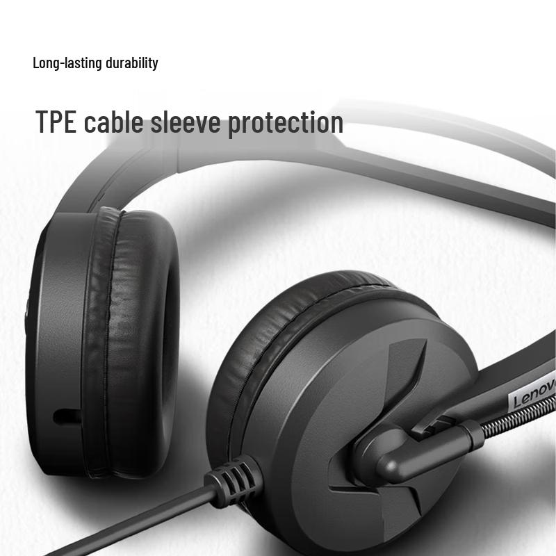 Lenovo E04 Wired Business Headset with Noise-Cancelling Mic