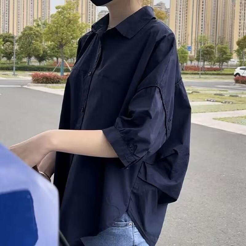 Mid-sleeve Thin Shirt Women's New Summer Sun Protection Clothing Loose Slimming Casual Shirt