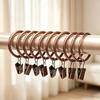 Metal Curtain Rings With Clips 25 Mm Interior Diameter Pack of 10 for Window Drapery Drapes Hanging, Divider Fabric, and Backdrops Display
