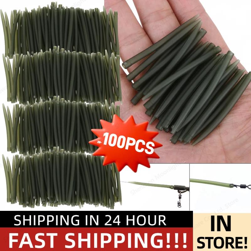 20-100PCS Terminal Carp Fishing Anti-Tangle Sleeves Connect with Fishing Hook Rubber Tip Tube Positioner Terminal Tackles Tools