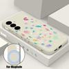 Colorful Ocean Pattern Case For Samsung Galaxy S26 Ultra S25 FE S24 S23 S22 Plus S21 FE Built-in Metal Plate Magnetic Silicone Cover