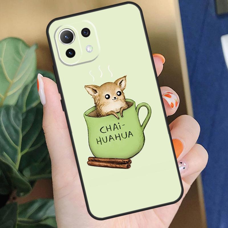 Chihuahua Face Floral Dog Case For Xiaomi 15 14 Ultra 13T 14T 15T Pro 17 Pro Max POCO X7 Pro X5 X6 F5 F6 F7 F8 Coque