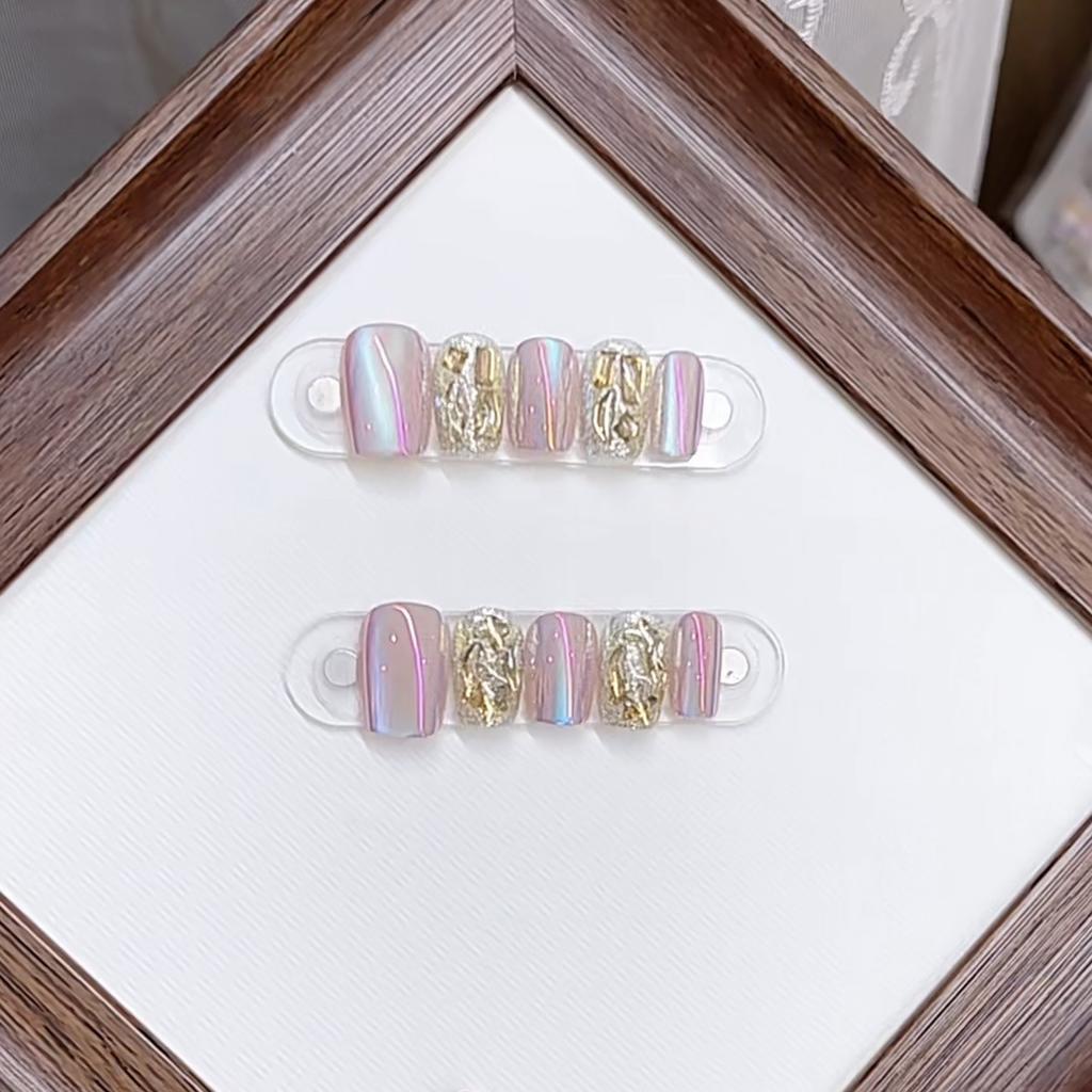 Hand-worn Armor Mengqiao Electroplating Cat Eye B Blast Flash Champagne Broken Diamond Gentle Whitening Manicure Patch