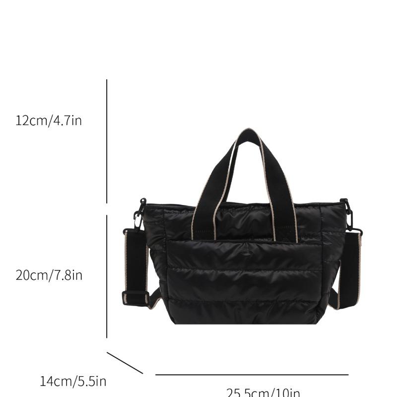 2026 Winter Luxury Quilted Tote Bag Women Fashi Down Puffer Shoulder Bag Large Capacity Crossbody Messenger Purse Nyl Gift