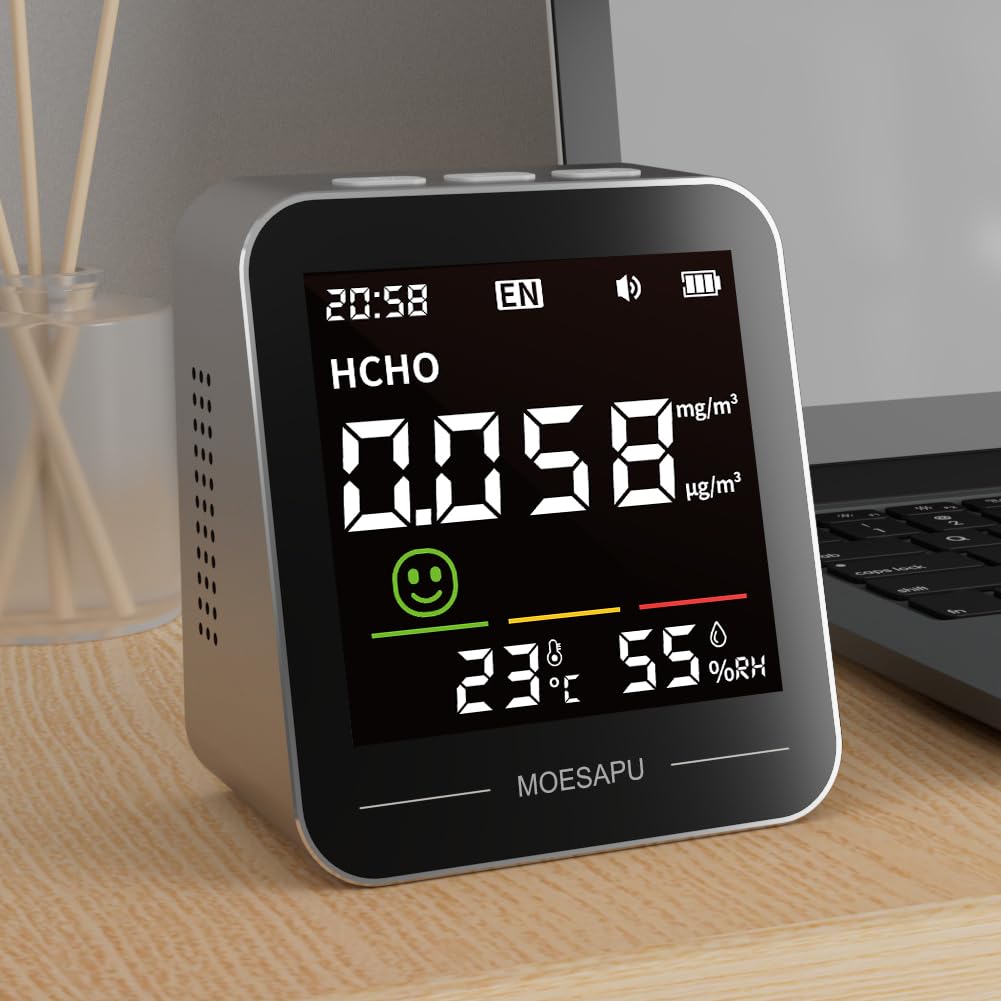 Stężenie formaldehydu BOSEAN z pomiarem jakości powietrza Stężenie jakości powietrza Wskaźnik zanieczyszczenia powietrza Przełączany telefon komórkowy Japoński i