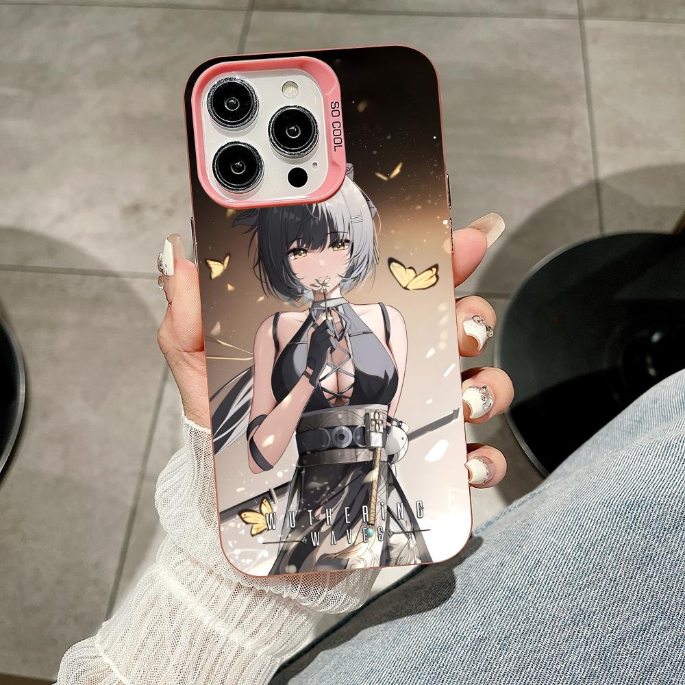 Wuthering Waves Rover Pink Translucent Mobile Phone Case for iPhone 17 16 15 14 13 12 11 X XR XS Air Pro Max Plus Colorful Cover