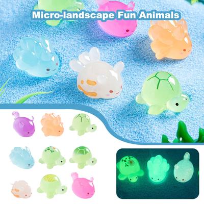 Micro-landscape Fun  Animals, Luminous Little Turtle And Sea Hare Ornaments