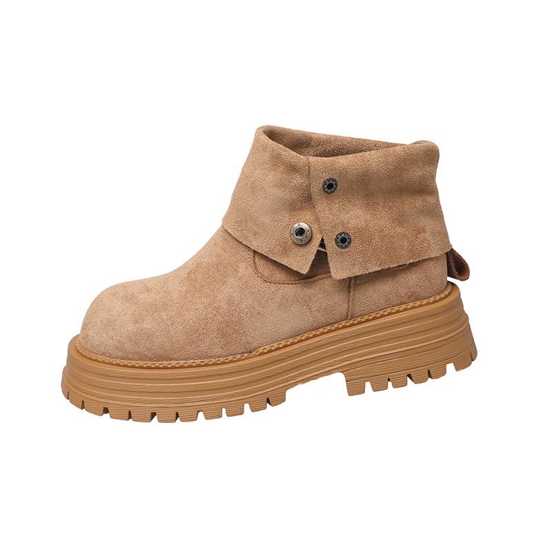 Retro two-wear belt buckle Martin boots women's new thick-soled versatile western cowboy thin boots