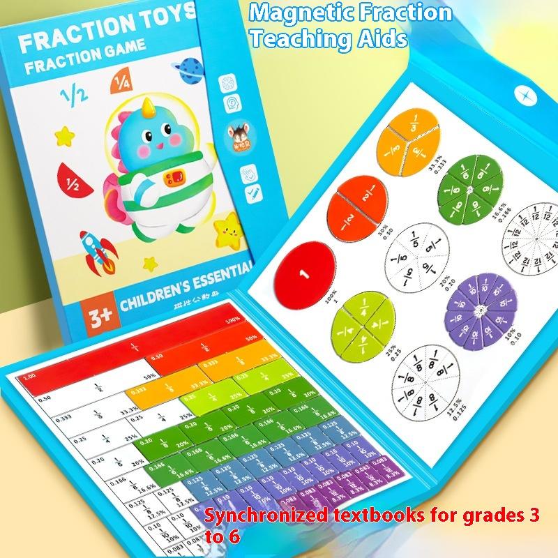 1 Set Kids Magnetic Fraction Tiles & Fraction Circles Math Manipulatives For Elementary Magnetic Fraction Educational Puzzle Toy