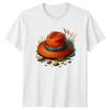 Orange Adventure Hat Illustration T-Shirt Adventure Hiking Birthday Gift Him Her