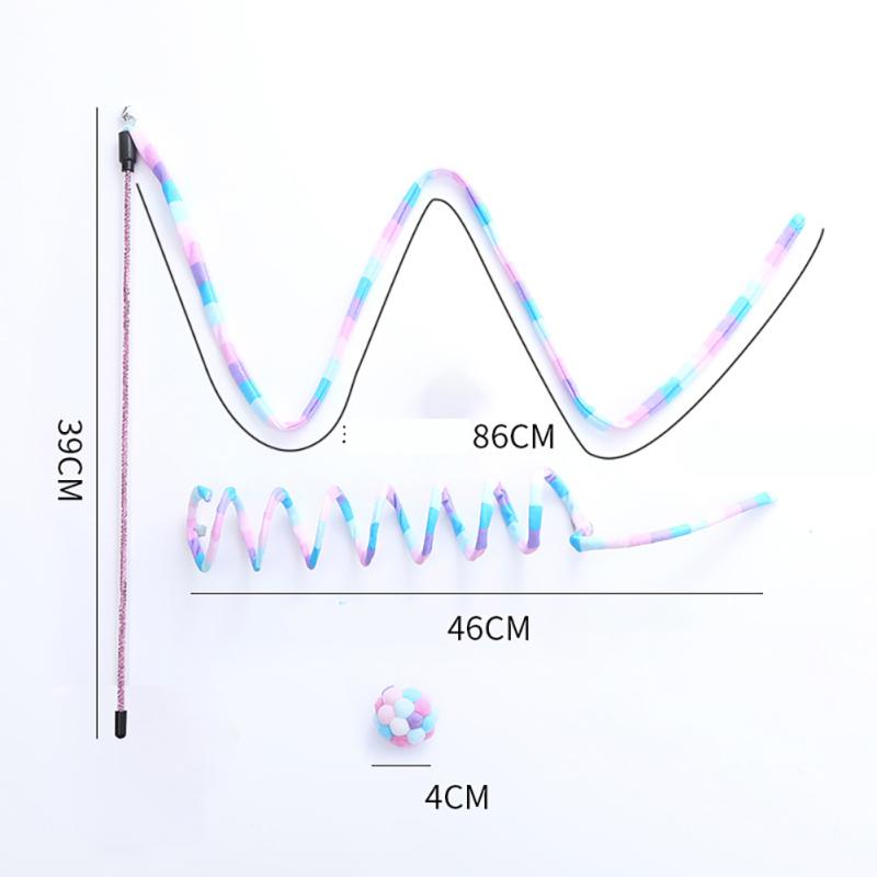 3 Stück Plüsch Katze Teaser Stab Bissfest Lustig Interaktiv Feder Spielzeug Ball Spielstab Haustier
