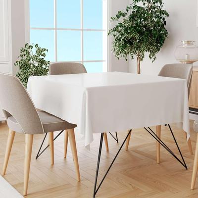Cozy Home & Living White Tablecloth 140x200 - Classically Elegant, Decorative High Quality, Perfect for Dining Room, Celebrations and Table Decoration