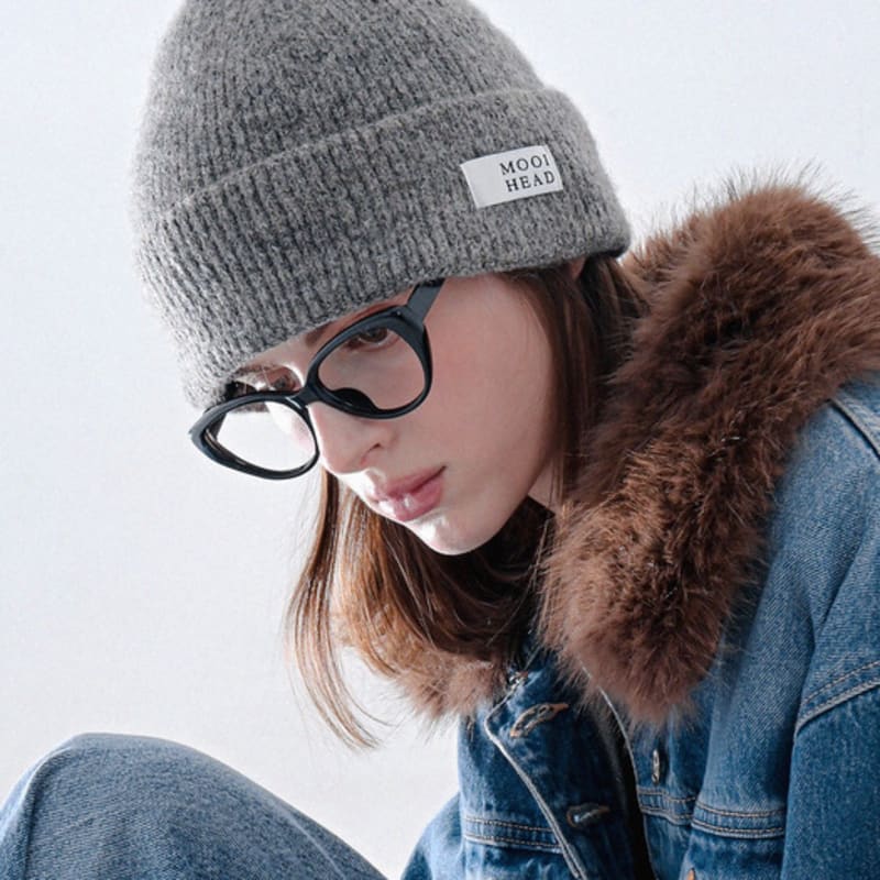 

MooiHead Шерстяная базовая вязаная шапка-бини_6 цветов black